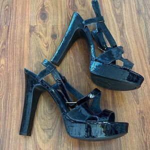Lauren Ralph Lauren black patent leather platform heels 5 1/2 inch￼9